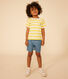 Gestreiftes Jungen-T-Shirt aus geflammtem Jersey