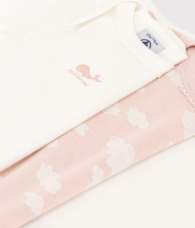 3er-Set lang&auml;rmelige Baby-Bodys aus Baumwolle mit Wolkenmotiv vielfarbig