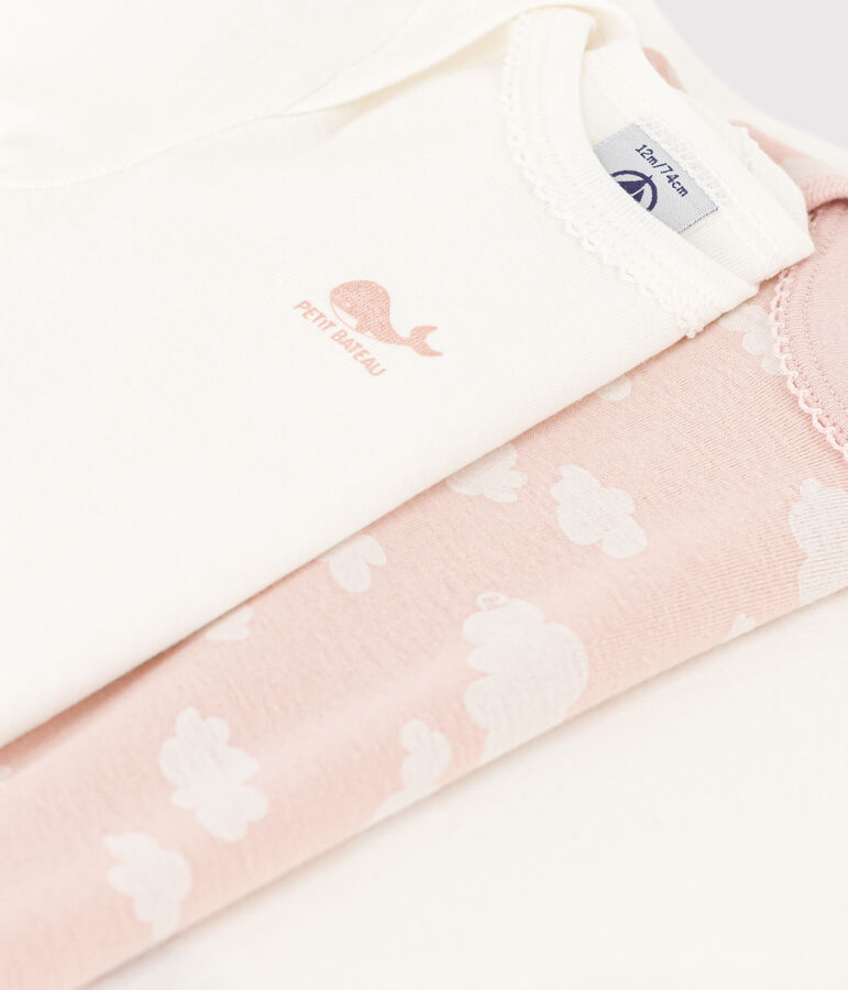 3er-Set lang&auml;rmelige Baby-Bodys aus Baumwolle mit Wolkenmotiv vielfarbig