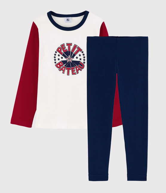 Kinderpyjama aus Baumwolle für Jungen blau MEDIEVAL/weiss MULTICO