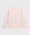 Kindershirt aus Jerseystoff mit Marinestreifen für Mädchen rosa MINOIS/ ARGENT