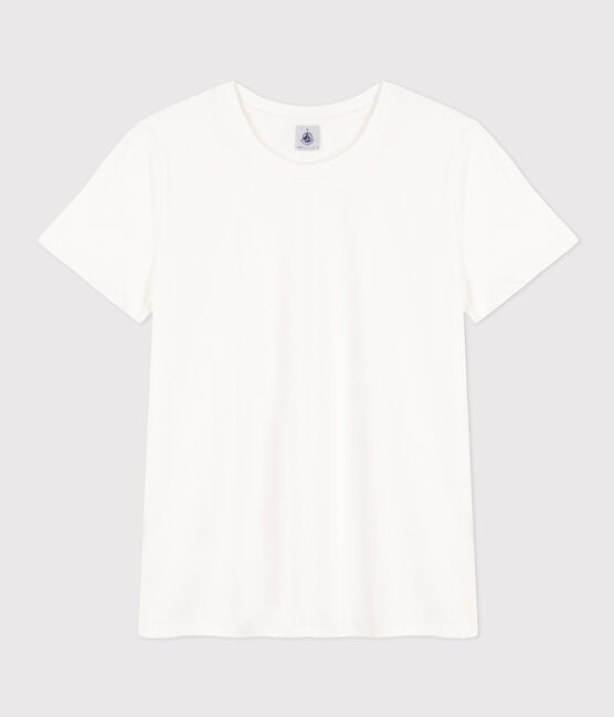 Langärmeliges Damen-T-Shirt "Le Droit" mit Rundhalsausschnitt aus feinem Jersey weiss ECUME