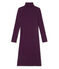 Gestreiftes Damen-Kleid mit Rollkragen aus ultra-leichter Baumwolle rot CLAFOUTI/blau MEDIEVAL