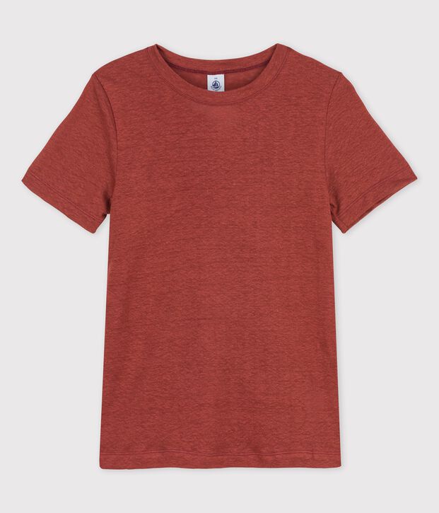 Damen-T-Shirt L&rsquo;ICONIQUE aus Leinen braun