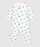Fußloser Baby-Bodyjama aus Bio-Baumwolle weiss MARSHMALLOW/blau BRASIER