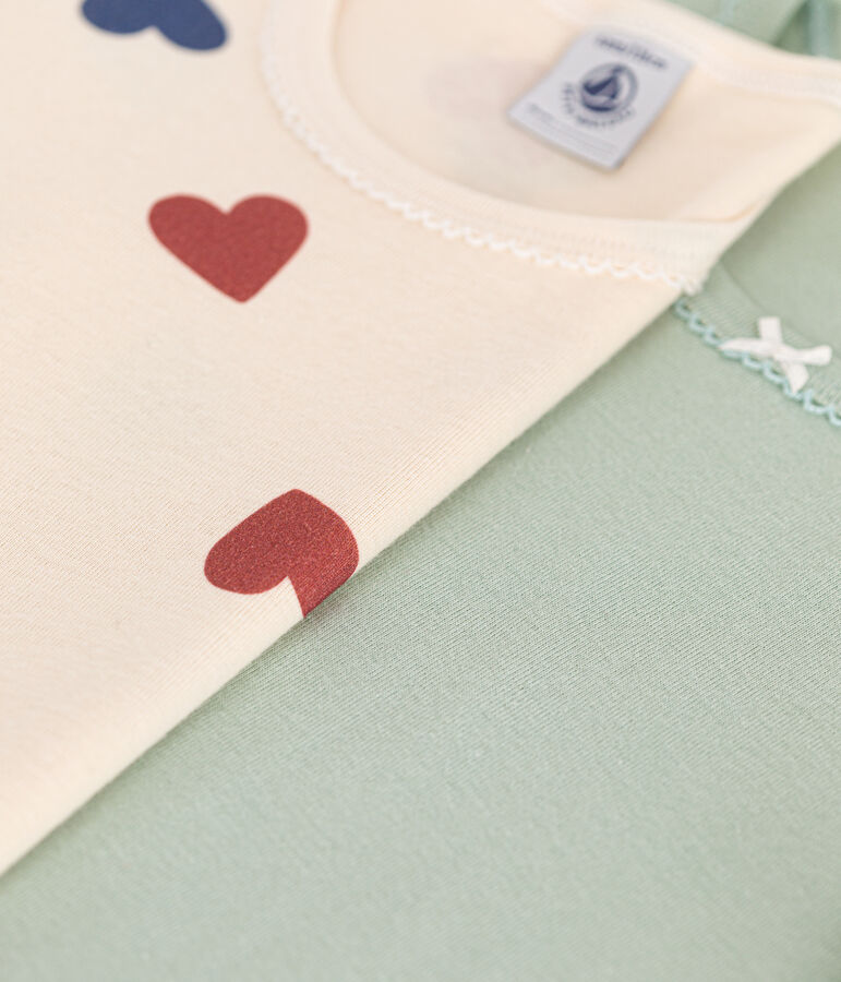 2er-Set kurz&auml;rmelige Kinder-T-Shirts aus Baumwolle mit Herzmotiv vielfarbig