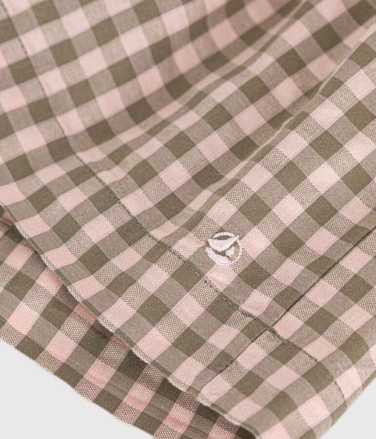 Kurz&auml;rmeliges Baby-Kleid aus Seersucker gr&uuml;n/rosa