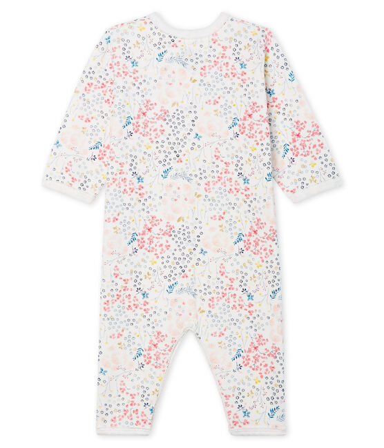 Baby-Strampler ohne Fuß aus Doppeljersey für Mädchen weiss MARSHMALLOW/ MULTICO CN