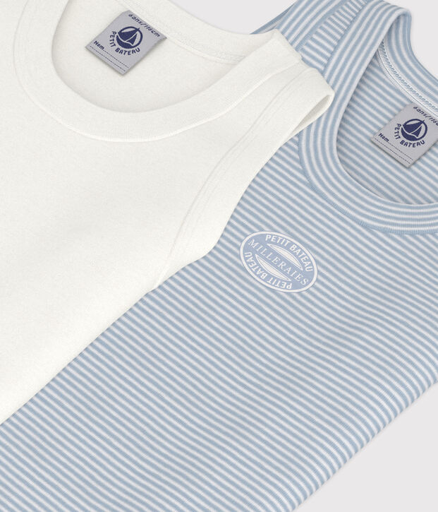 2er-Set Kinder-Unterhemden aus Baumwolle vielfarbig