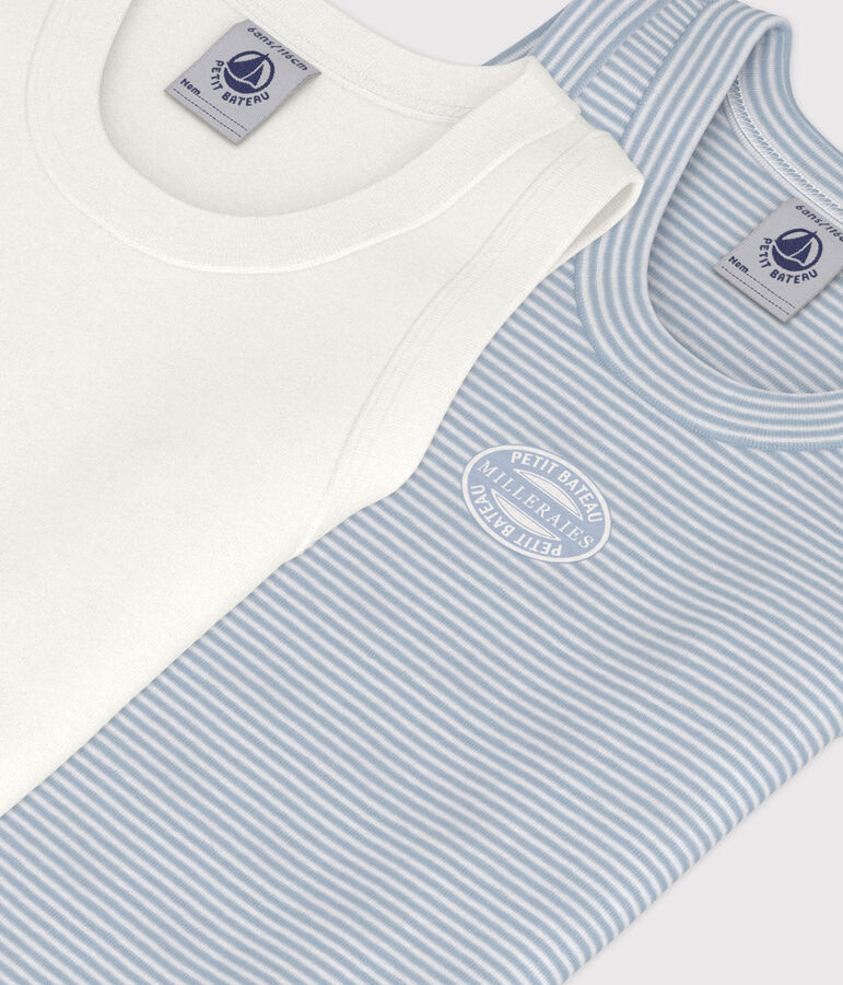 2er-Set Kinder-Unterhemden aus Baumwolle vielfarbig