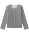 Geringelter Mädchen-Cardigan aus gedoppeltem Jersey blau SMOKING/beige COQUILLE