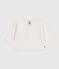 Baby-Wickeljacke aus Woll- und Baumwollstrick mit Lochstickerei weiss