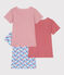 3er-Set kurzärmelige Kinder-T-Shirts aus Baumwolle mit Blumenmotiv variante 1