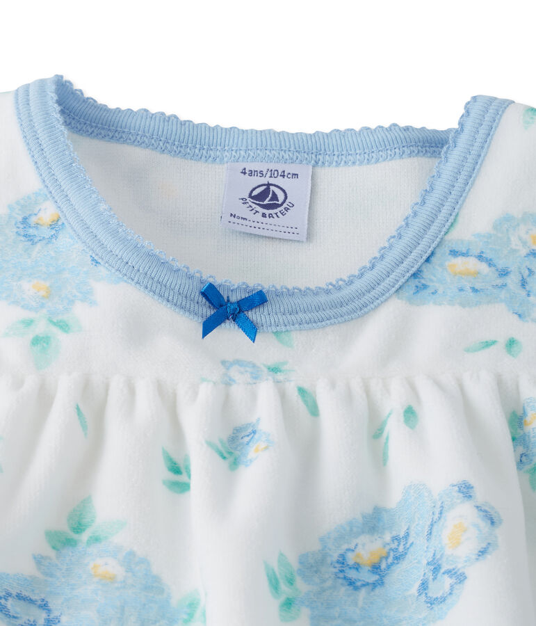 Bedrucktes Nachthemd aus Nicki mit passenden Leggings weiss LAIT/blau BLEU/ MULTICO