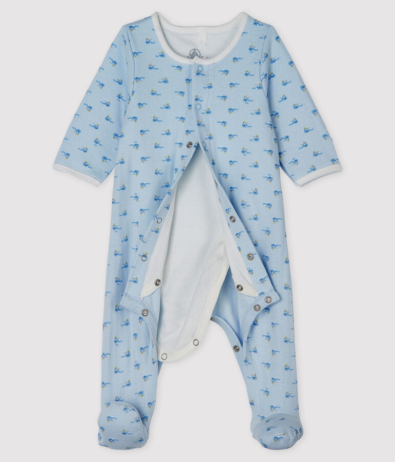 Baby-Bodyjama aus Doppeljersey blau/vielfarbig