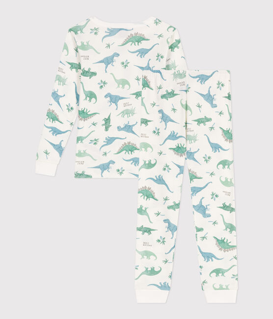 Sehr taillierter Kinderpyjama aus bedruckter Baumwolle  weiss MARSHMALLOW/weiss MULTICO