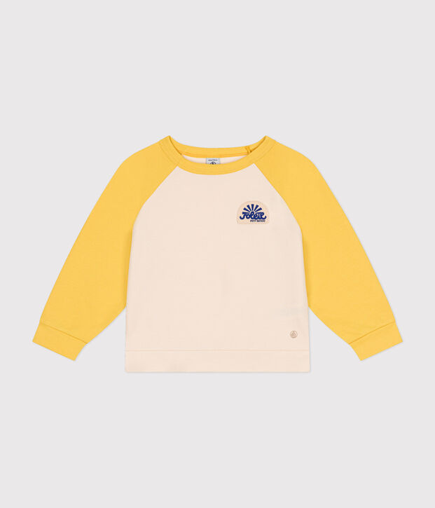 Kinder-Sweatshirt aus leichtem Molton naturfarben/gelb