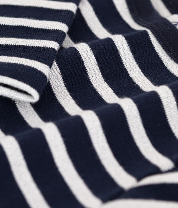 Kinder-Matrosenshirt aus Baumwolle f&uuml;r M&auml;dchen blau/grau
