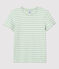 T-Shirt DAS GERADE mit Rundhalsausschnitt aus Bio-Baumwolle für Damen grün HERBIER/ MARSHMALLOW