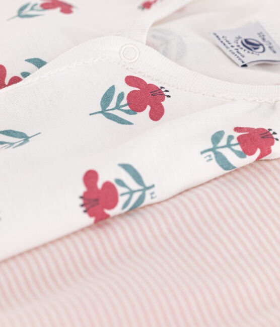 2er-Set Baby-Kurzoverall aus Baumwolle mit Blumenmotiv variante 1