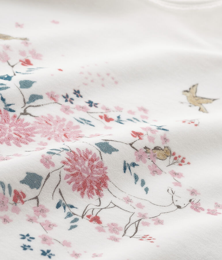 M&auml;dchen-Schlafanzug aus Velours-Frottier mit Motiv weiss/gelb