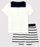 Zweiteiliges Baby-Set für Jungen weiss MARSHMALLOW/blau SMOKING