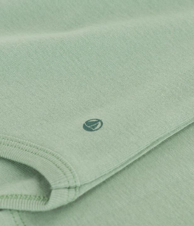 Baby-Body mit Rollkragen aus einfarbiger Baumwolle gr&uuml;n