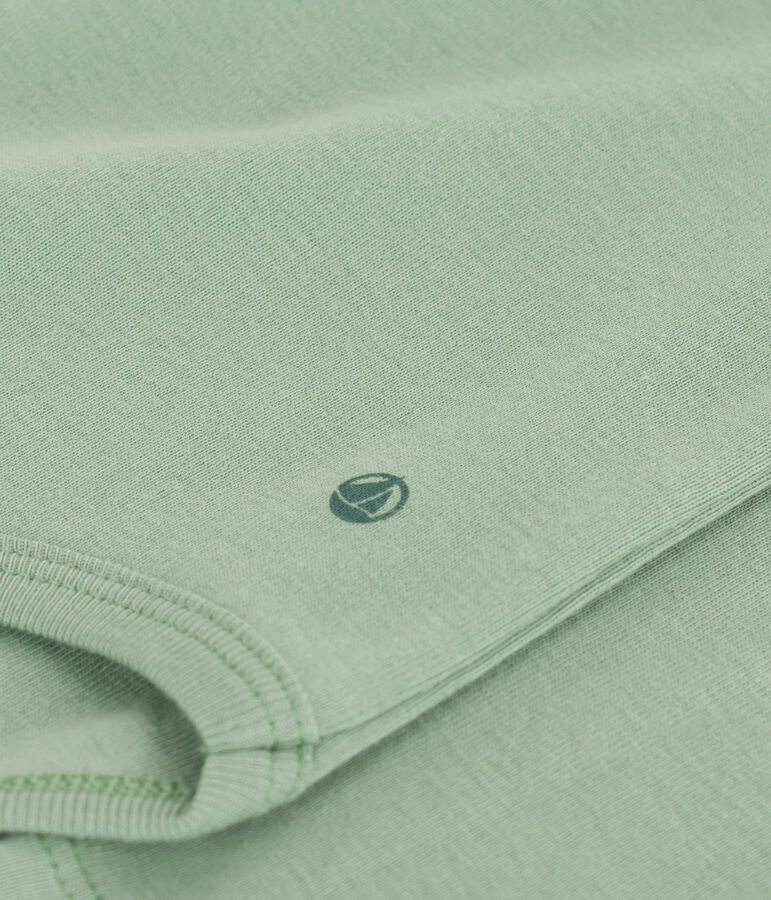 Baby-Body mit Rollkragen aus einfarbiger Baumwolle gr&uuml;n