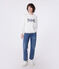 Damen-Sweatshirt aus bedruckter Baumwolle weiss MARSHMALLOW
