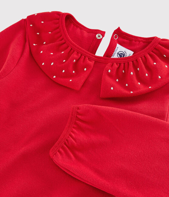 Langarm-T-Shirt für Mädchen rot TERKUIT