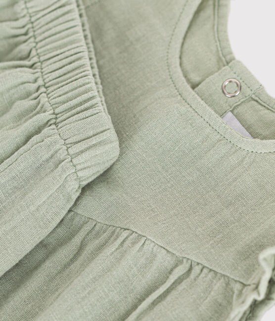 Baby-Set mit Bluse und Shorts aus Musselin-Stoff grün HERBIER