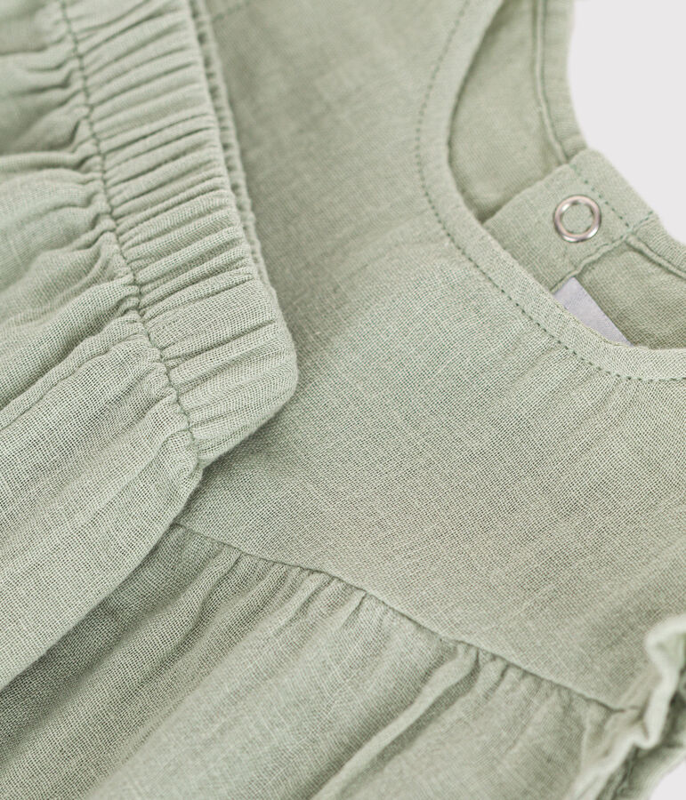 Baby-Set mit Bluse und Shorts aus Musselin-Stoff gr&uuml;n HERBIER