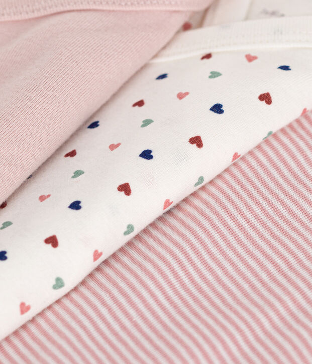 3er-Set lang&auml;rmelige Baby-Bodys in Wickeloptik aus Baumwolle vielfarbig