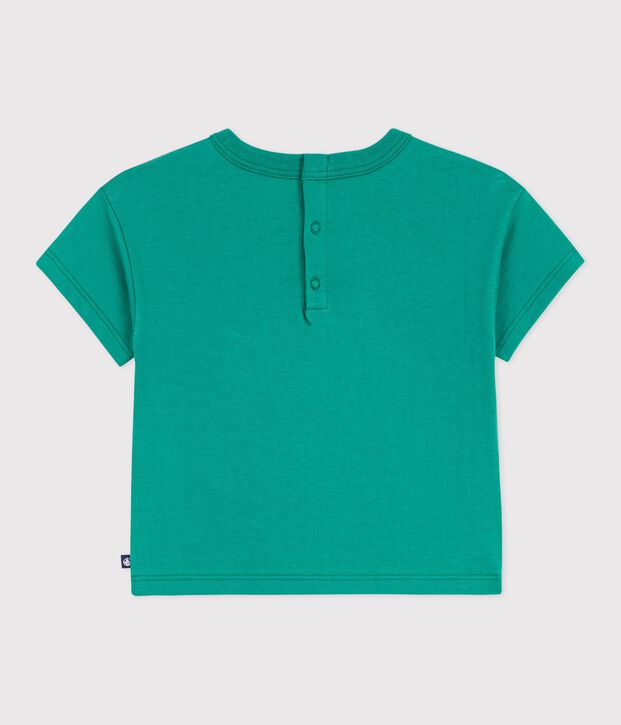 Kurz&auml;rmeliges Baby-T-Shirt aus Baumwolle mit M&ouml;wenmotiv gr&uuml;n