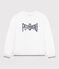 Damen-Sweatshirt aus bedruckter Baumwolle weiss MARSHMALLOW