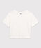 Damen-T-Shirt LE BOXY aus Baumwolle weiss MARSHMALLOW