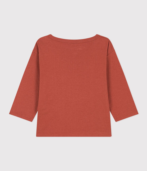 Langärmeliges Baby-T-Shirt aus Baumwolle braun FAMEUX