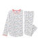 Rippstrick-Pyjama für Mädchen weiss MARSHMALLOW/weiss MULTICO