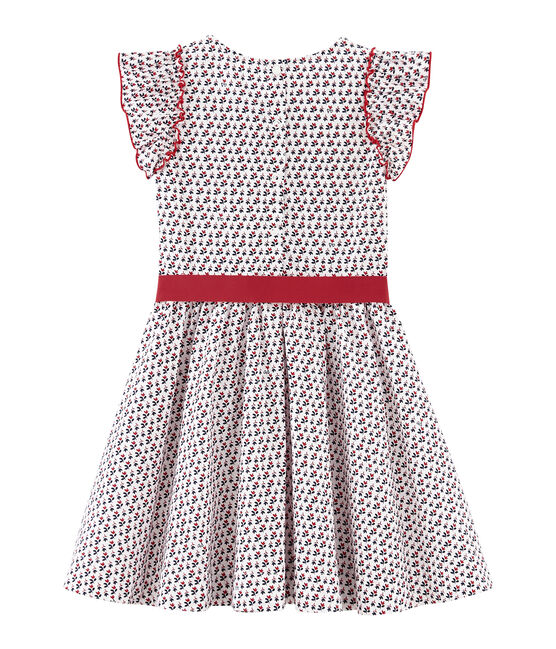 Kinder-Kleid Mädchen weiss MARSHMALLOW/weiss MULTICO