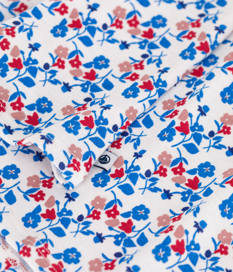 Kinder-Nachthemd aus Baumwolle und Lyocell mit Blumenmotiv weiss/vielfarbig