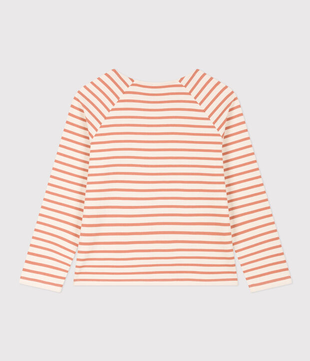 Gekn&ouml;pftes Streifenshirt aus Baumwolle f&uuml;r Damen naturfarben/rosa