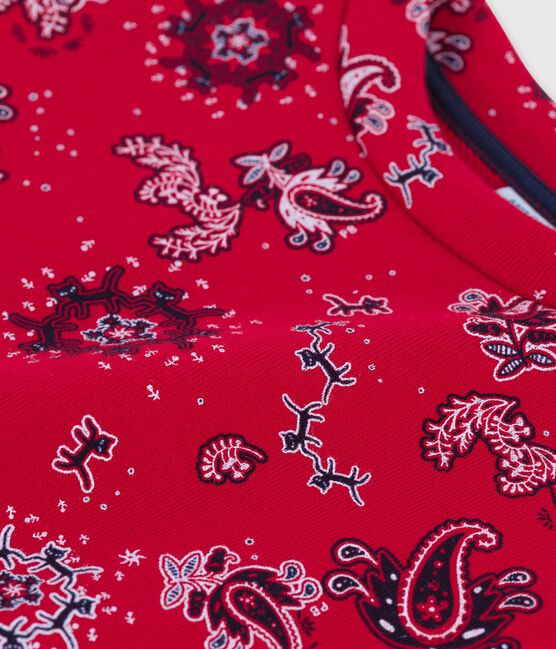 Sweatshirt aus Molton für Mädchen rot TERKUIT/weiss MULTICO