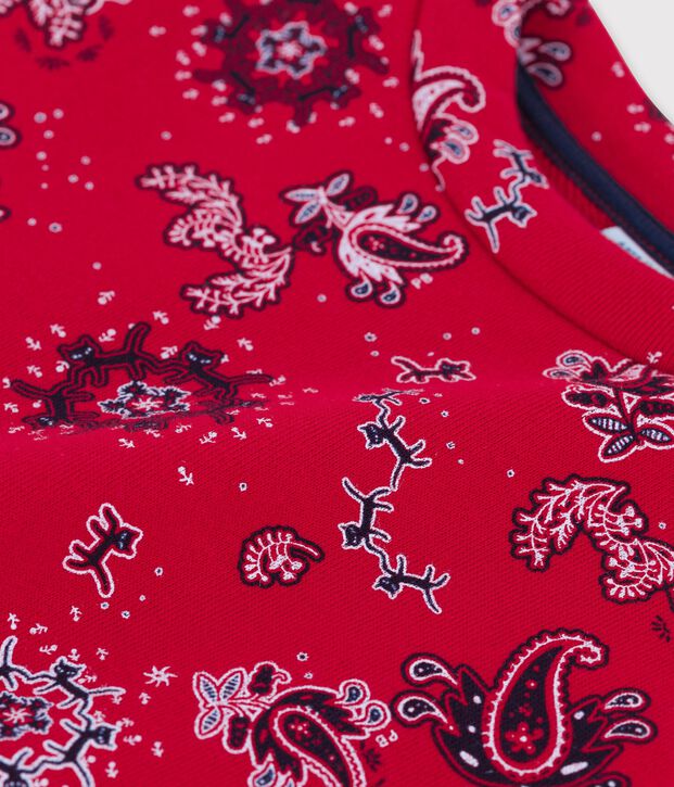 Sweatshirt aus Molton f&uuml;r M&auml;dchen rot/vielfarbig