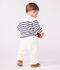 Baby-Pullover im Marine-Look aus Wolle und Baumwolle mit Streifen blau/blau