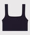 Unifarbenes Damen-Bustier aus Baumwolle und Elastan blau SMOKING