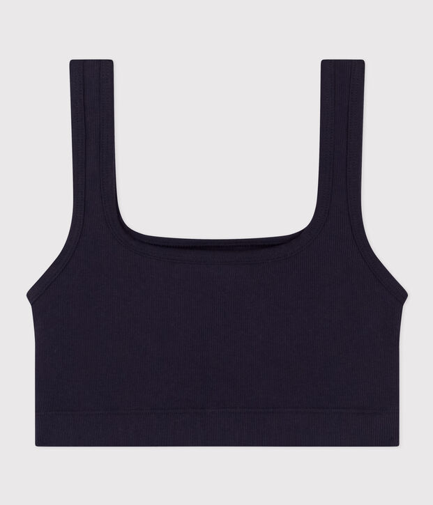 Unifarbenes Damen-Bustier aus Baumwolle und Elastan SMOKING