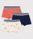 3er-Set Boxershorts aus Baumwolle mit Krabbenmotiv für Jungen