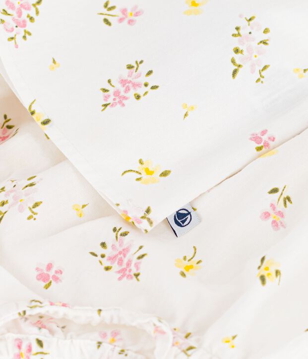 2-teiliges Baby-Set aus Baumwolle, Bluse und Bloomer mit Blumenmuster weiss/vielfarbig