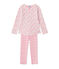 Wendbarer Mädchen-Schlafanzug aus gedoppeltem Jersey rosa VIENNE/rosa ROSE/ MULTICO
