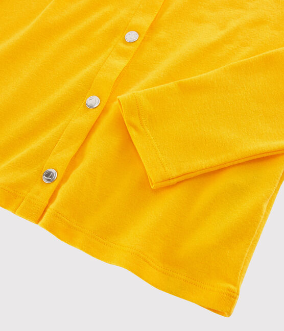 Kinder-Cardigan aus Baumwolle für Mädchen gelb JAUNE